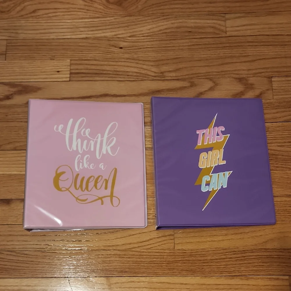 Inspirational Set of 2 - Pink and Purple Binders, 1